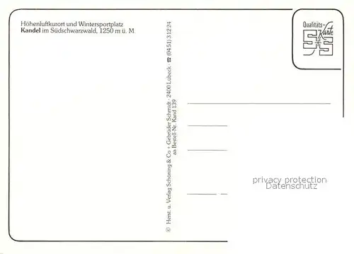 AK / Ansichtskarte Kandel_Breisgau Panorama Gleitschirmflieger Kandel Breisgau