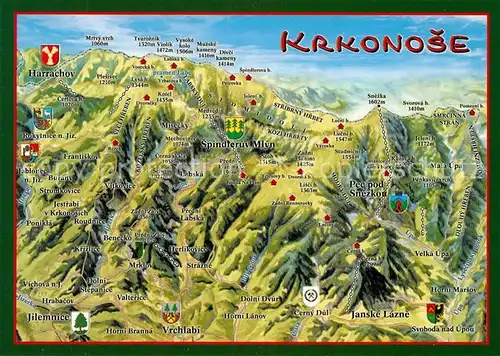 AK / Ansichtskarte Krkonose Panoramakarte Krkonose