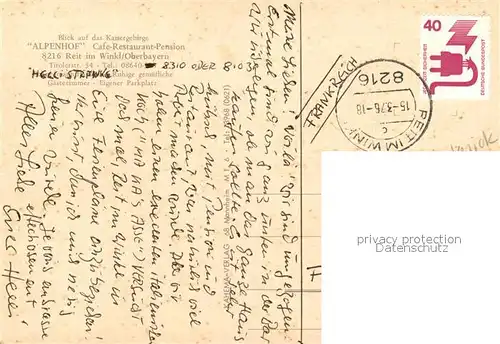 AK / Ansichtskarte Reit_Winkl Alpenhof Cafe Restaurant Pension Reit_Winkl
