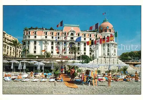 AK / Ansichtskarte Nice_Alpes_Maritimes Hotel Negresco et la plage Nice_Alpes_Maritimes