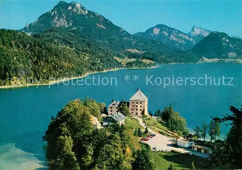 AK / Ansichtskarte Salzburg_Oesterreich Hotel Fuschl am See mit Schober und Schafberg Salzburg_Oesterreich
