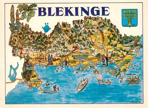 AK / Ansichtskarte Blekinge Panoramakarte Blekinge