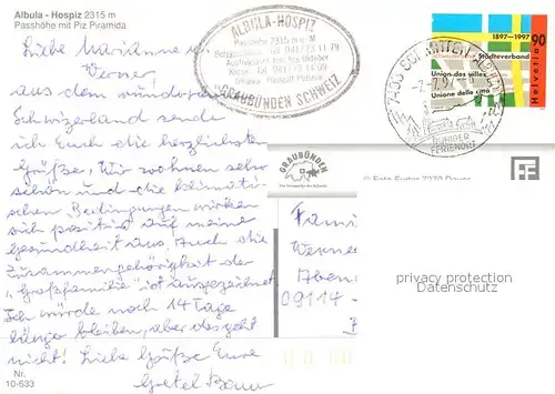 AK / Ansichtskarte Albula Hospiz Passhoehe mit Piz Piramida Albula