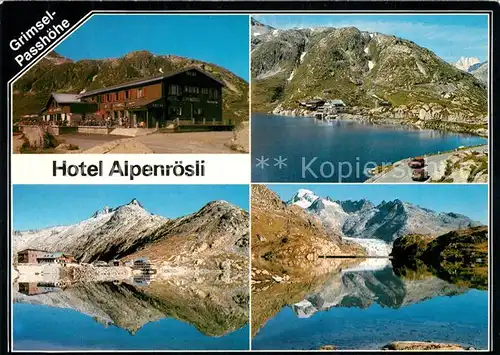 AK / Ansichtskarte Grimsel_Passhoehe Hotel Alpenroesli Panorama Grimsel Passhoehe