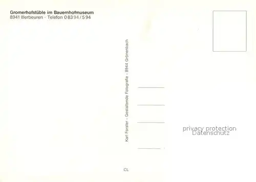 AK / Ansichtskarte Illerbeuren Gromerhofstueble im Bauernhofmuseum Illerbeuren