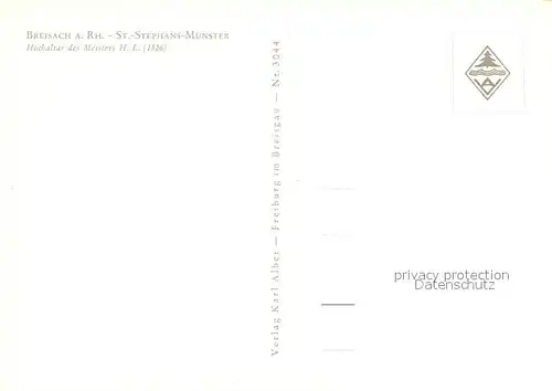 AK / Ansichtskarte Breisach_Rhein St Stephans Muenster Hochaltar Breisach Rhein