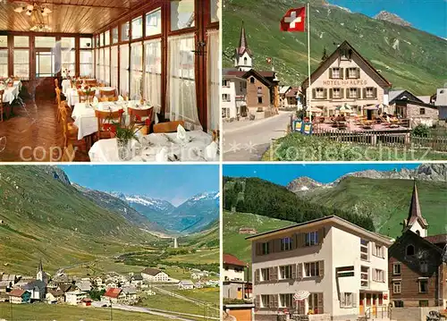 AK / Ansichtskarte Realp Hotel des Alpes Gaststube Panorama Realp