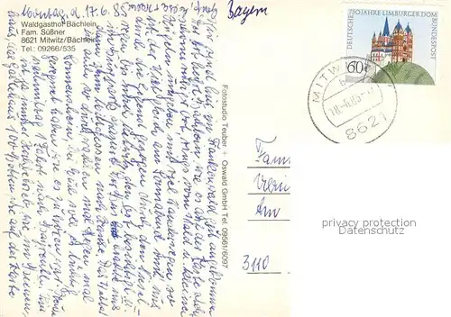 AK / Ansichtskarte Mitwitz Waldgasthof Baechlein Gaststube Freisitz Mitwitz