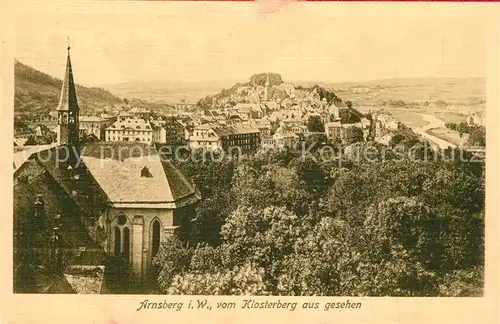 AK / Ansichtskarte Arnsberg_Westfalen Blick vom Klosterberg Arnsberg_Westfalen