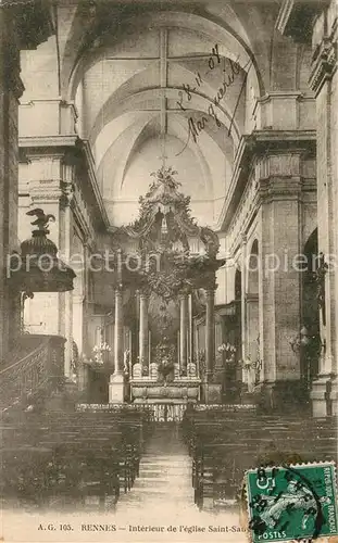 AK / Ansichtskarte Rennes_Ille et Vilaine Interieur de l Eglise 