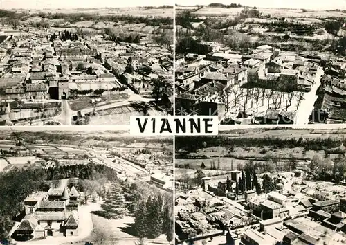 AK / Ansichtskarte Vianne Place Chateau de la Roche Eglise et le Bourg vue aerienne Vianne