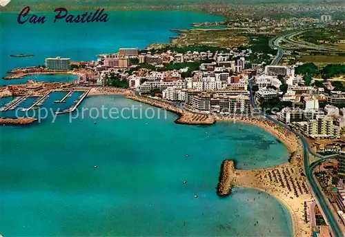 AK / Ansichtskarte Can_Pastilla_Palma_de_Mallorca Fliegeraufnahme mit Strand Can_Pastilla