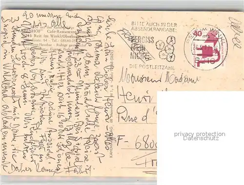 AK / Ansichtskarte Reit_Winkl Alpenhof Cafe Restaurant Pension Reit_Winkl