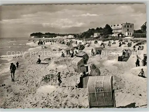 AK / Ansichtskarte Groemitz_Ostseebad Hotel Strandidyll Strandpartie Groemitz_Ostseebad