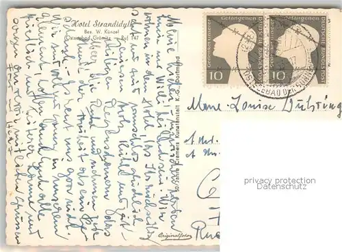 AK / Ansichtskarte Groemitz_Ostseebad Hotel Strandidyll Strandpartie Groemitz_Ostseebad