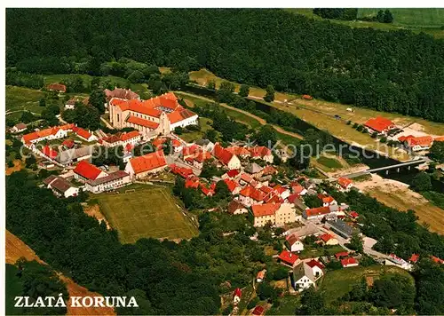 AK / Ansichtskarte Zlata_Koruna Klaster cisterciaku zalozen kralem Premyslem Otakarem Fliegeraufnahme Zlata_Koruna