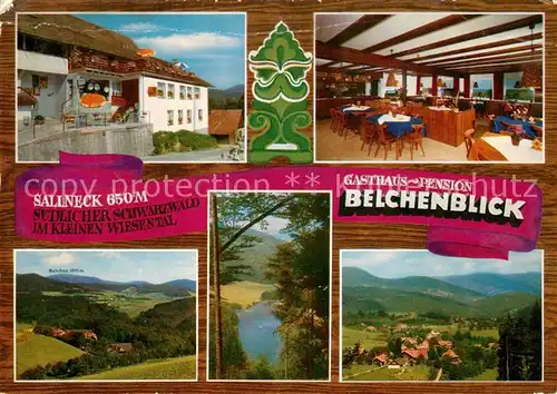 AK / Ansichtskarte Sallneck Gasthaus Pension Belchenblick Gaststube Belchen Panorama Sallneck