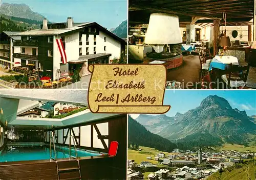 AK / Ansichtskarte Lech_Vorarlberg Hotel Elisabeth Gaststube Hallenbad Panorama Lech Vorarlberg