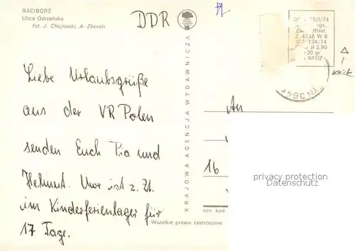 AK / Ansichtskarte Raciborz Ulica Odrzanska Raciborz