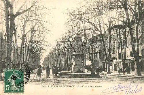 AK / Ansichtskarte Aix en Provence Le Cours Mirabeau Aix en Provence