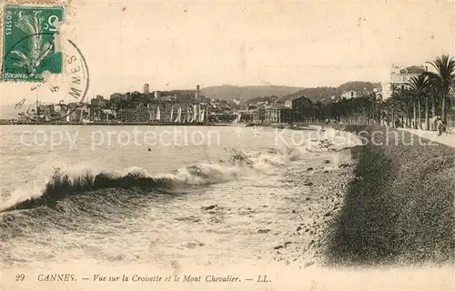 AK / Ansichtskarte Cannes_Alpes Maritimes Vue sur la Croisette et le Mont Chevalier Cannes Alpes Maritimes