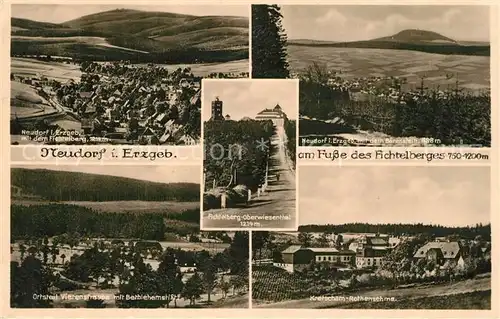 AK / Ansichtskarte Neudorf_Erzgebirge Fichtelberg Baerenstein Vierenstrasse Bethlehemstift Kretscham Rothensehms Neudorf Erzgebirge