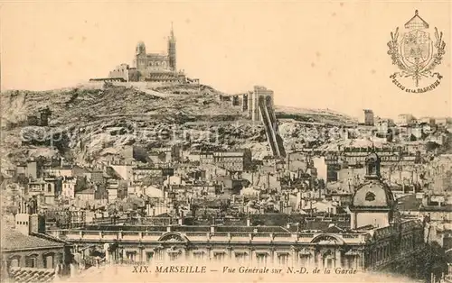 AK / Ansichtskarte Marseille_Bouches du Rhone Vue generale sur ND de la Garde Marseille