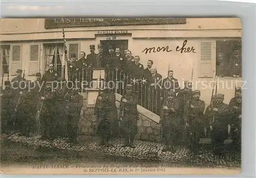 AK / Ansichtskarte Seppois le Bas Presentation du Drapeau d un Regiment Territorial aux habitants Seppois le Bas