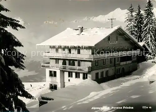 AK / Ansichtskarte Schwaz_Tirol Alpengasthof Pension Frieden imWinter Schwaz Tirol