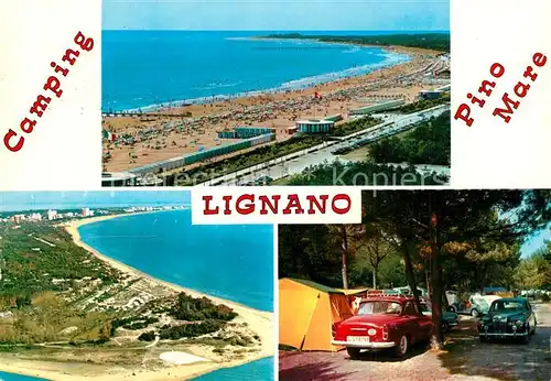 AK / Ansichtskarte Lignano Camping Pino Mare Strand Fliegeraufnahme Lignano