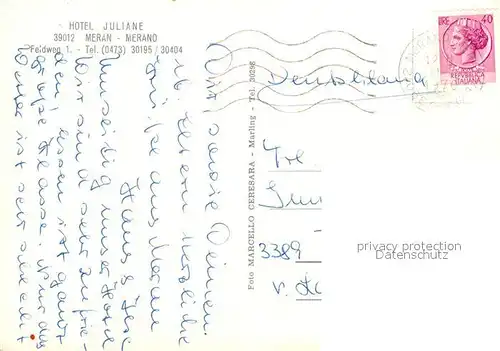 AK / Ansichtskarte Meran_Merano Hotel Juliane Swimming Pool Meran Merano