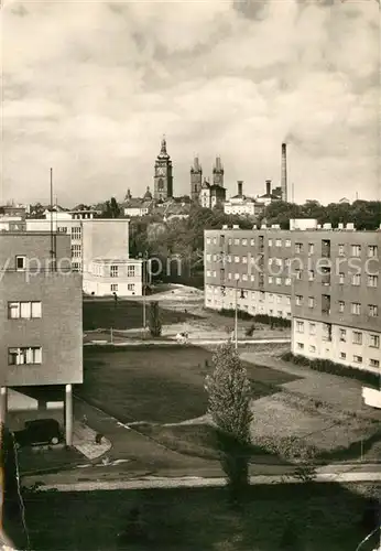 AK / Ansichtskarte Hradec_Kralove Sidliste Labska kotlina Wohnsiedlung Blick zur Kirche Hradec Kralove