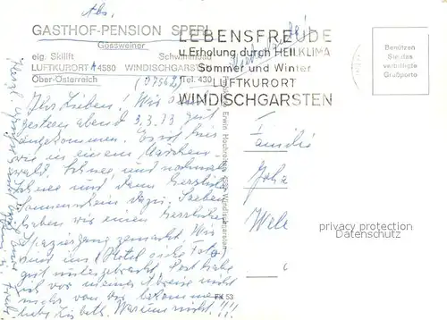 AK / Ansichtskarte Windischgarsten Gasthof Pension Sperl Alpenpanorama Windischgarsten