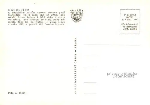 AK / Ansichtskarte Mohelnice Marktplatz Blick zur Kirche Mohelnice