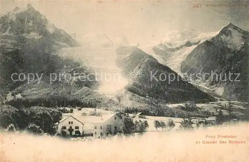 AK / Ansichtskarte La_Creusaz Pont Piralotaz et Glacier des Bossons Alpes La_Creusaz