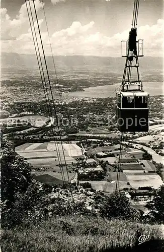 AK / Ansichtskarte Geneve_GE Teleferique Geneve du Saleve et Lac Leman Bergbahn Genfersee Geneve_GE