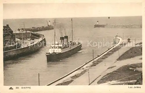 AK / Ansichtskarte Dieppe_Seine Maritime Les Jetees Vapeur Dieppe Seine Maritime