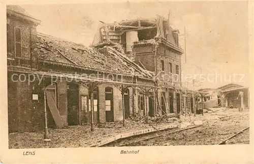 AK / Ansichtskarte Lens_Pas de Calais La Gare Bahnhof Truemmer 1. Weltkrieg Lens_Pas de Calais