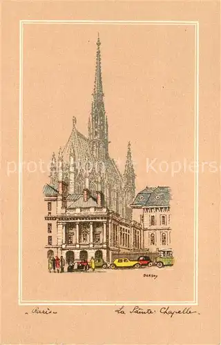 AK / Ansichtskarte Paris La Sainte Chapelle Dessin Kuenstlerkarte Paris