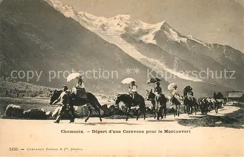 AK / Ansichtskarte Chamonix Depart d une Caravane pour le Montanvert Chamonix