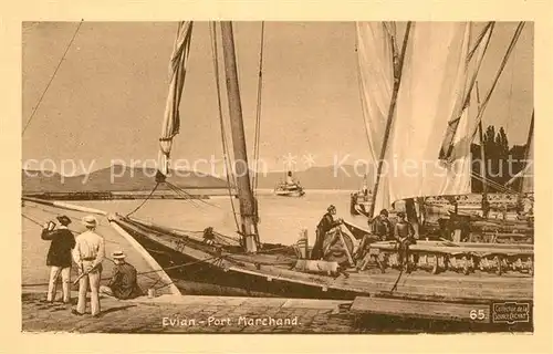 AK / Ansichtskarte Evian les Bains_Haute_Savoie Port Marchand Dessin Kuenstlerkarte Evian les Bains_Haute