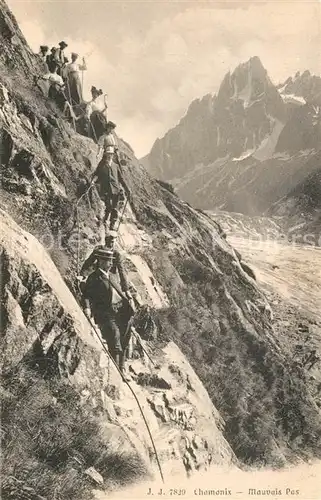 AK / Ansichtskarte Chamonix Mauvais Pas Bergsteiger Gletscher Hochgebirge Chamonix