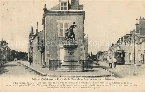 AK / Ansichtskarte Orleans_Loiret Place de la Bascule et Monument de la Defense Orleans_Loiret