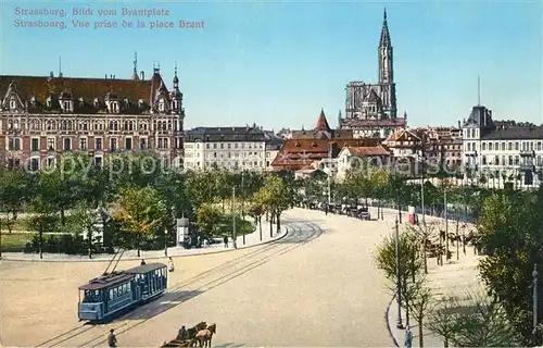 AK / Ansichtskarte Strasbourg_Alsace Vue prise de la Place Cathedrale Brant Blick vom Brantplatz Muenster Strasbourg Alsace