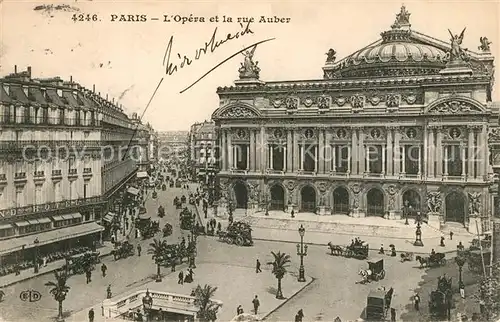 AK / Ansichtskarte Paris LOpera et la rue Auber Paris
