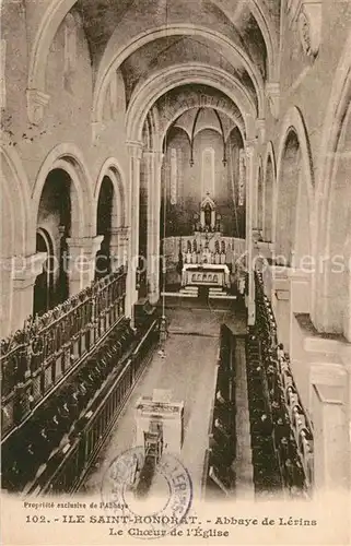 AK / Ansichtskarte Ile_Saint Honorat_Alpes_Maritimes Abbaye de Lerins Le Choeur de l Eglise Ile_Saint Honorat