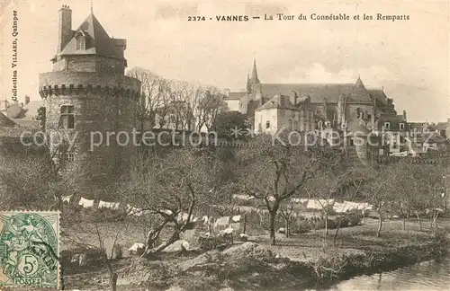 AK / Ansichtskarte Vannes La Tour du Connetable et les Remparts Vannes