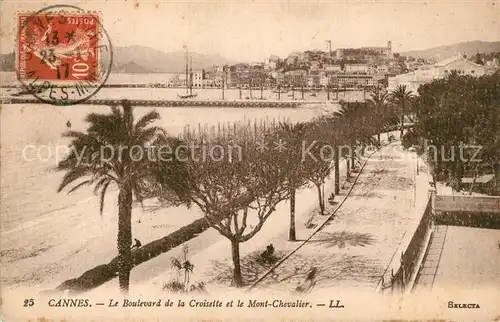 AK / Ansichtskarte Cannes_Alpes Maritimes Le Boulevard de la Croisette et le Mont Chevalier Cannes Alpes Maritimes