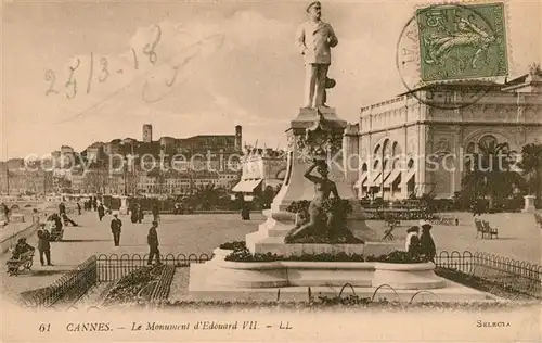 AK / Ansichtskarte Cannes_Alpes Maritimes Le Monument dEdouard VII Cannes Alpes Maritimes