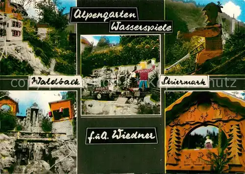 AK / Ansichtskarte Waldbach_Steiermark Alpengarten Wasserspiele Waldbach_Steiermark